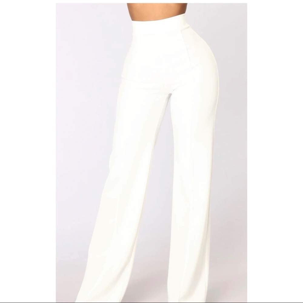 High Waisted Dress Pants - White